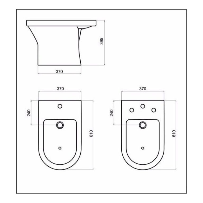 Combo Ferrum Varese Inodoro Deposito Y Bidet Sanitarios - Imagen 2
