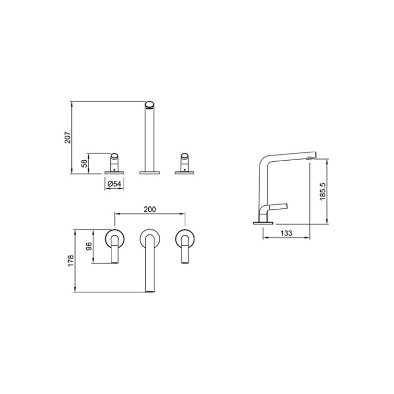 Griferia Peirano Live Lavatorio Mesada Blanco - Imagen 2