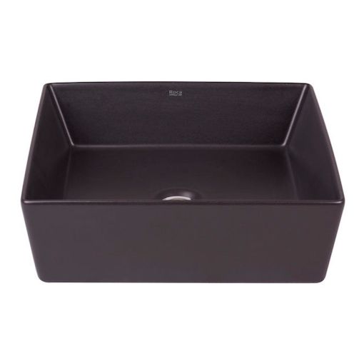 Bacha Roca Kira Square Mesada De Apoyo Bano Negra Onix