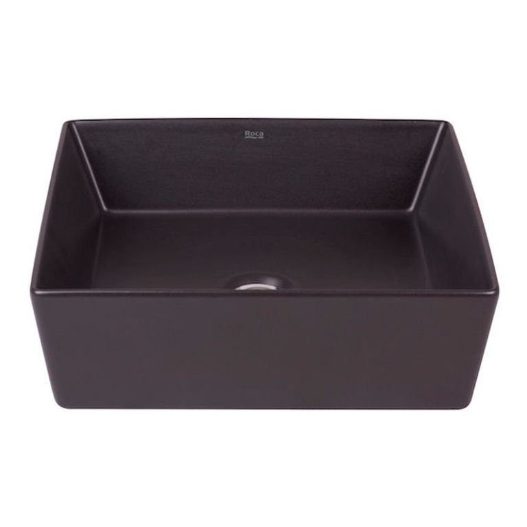 Bacha Roca Kira Square Mesada De Apoyo Bano Negra Onix