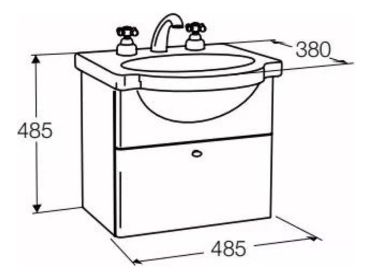 Vanitory Ferrum Venecia Colgar 48 Cm Baño Madera Laqueada - Imagen 2