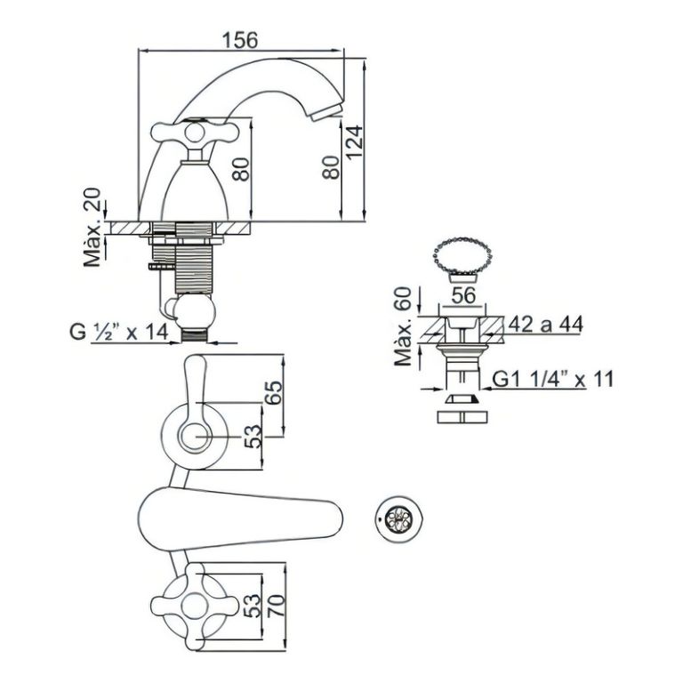 Griferia Fv Margot Cruz Lavatorio 207/62 - Imagen 5