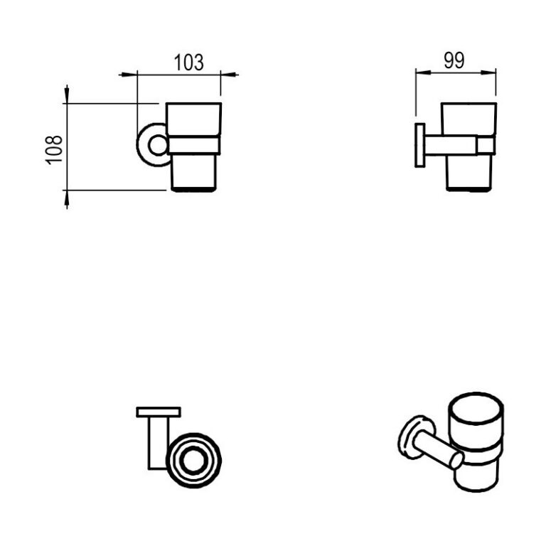 Portacepillo Bano Hidromet Dynamic Blanco Accesorio - Imagen 3