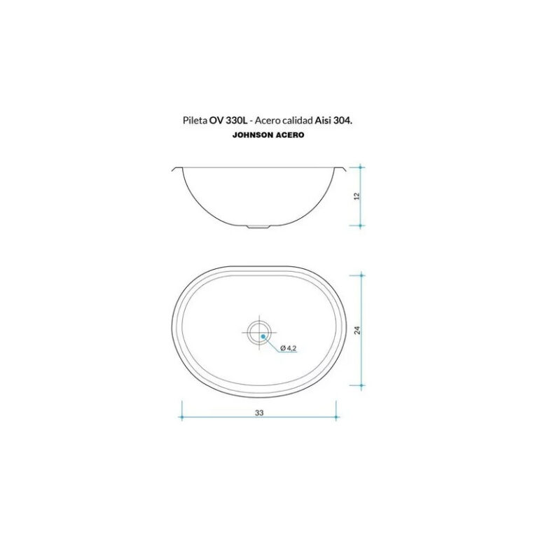 Bacha Johnson Acero Vanitory Ov330 Lisa - Imagen 2