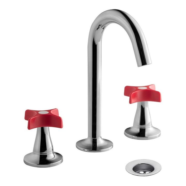 Griferia Fv Petalo Lavatorio Rojo-cromo 0207/m3-rc