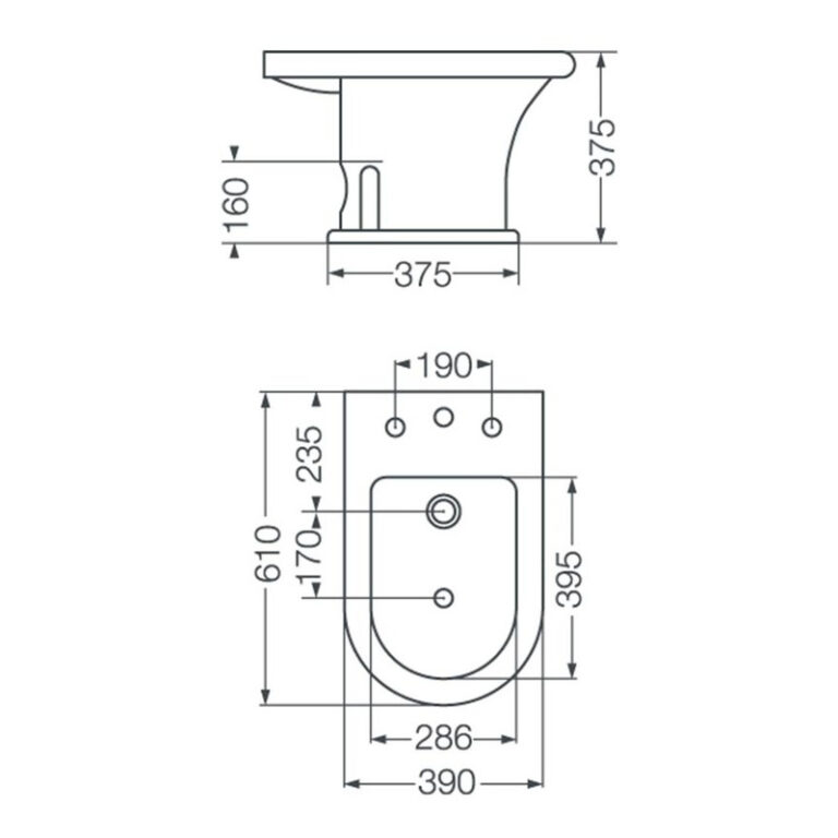 Bidet Ferrum Murano Blanco 1 Agujero Bur1j - Imagen 2