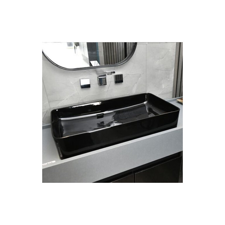 Bacha Lavatorio Ferrum Country Loza Negra brillante de Apoyo Lk390-N - Imagen 3