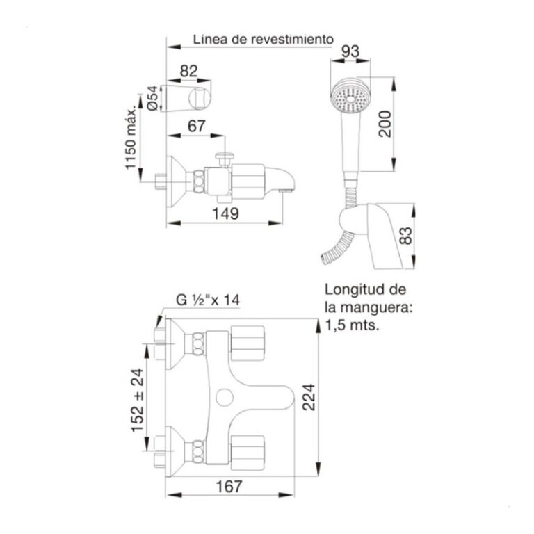 Grifería Fv Allegro Ducha Exterior Transferencia 112/15 Baño - Imagen 3