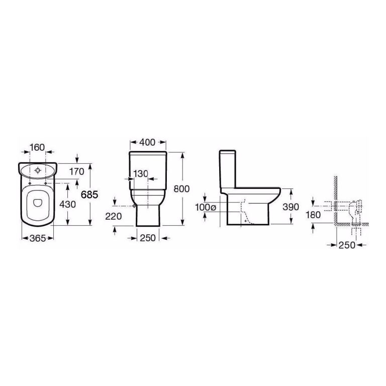 Combo Roca Dama Senso Bidet + Inodoro Largo + Deposito Dual - Imagen 3