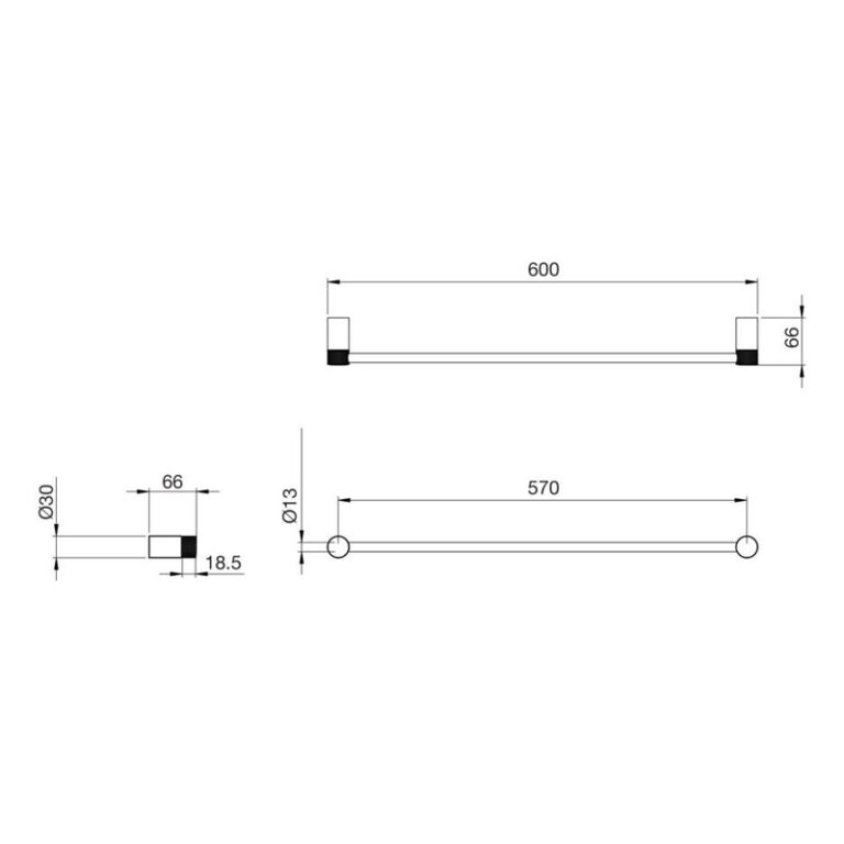 Barral Toallero Peirano Fabric Cromo Accesorio Bano - Imagen 2