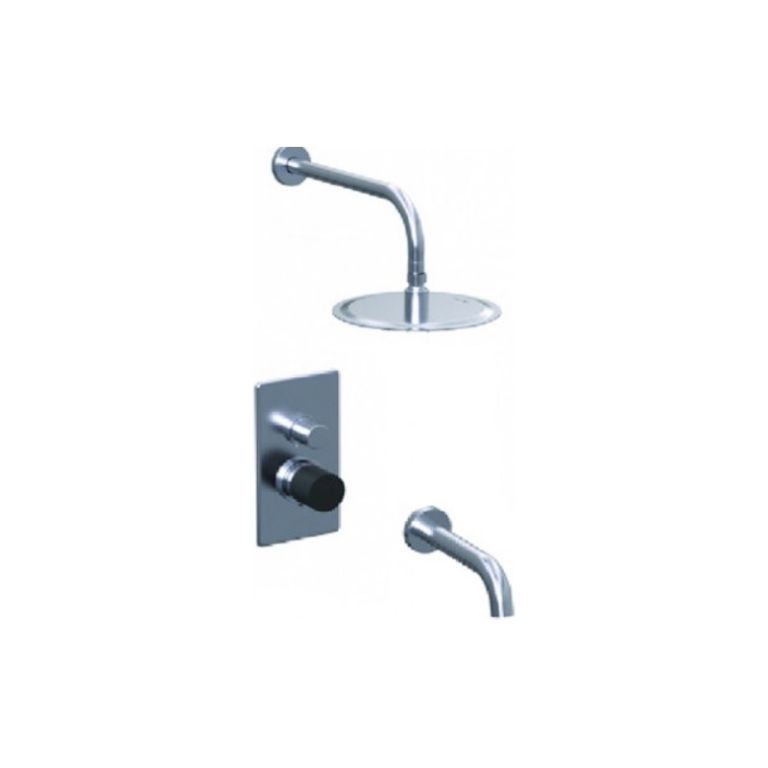 Griferia Hidromet Texture Cromo-black Ducha De Embutir C/t