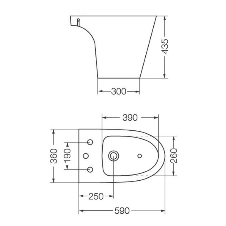 Bidet Ferrum Marina Blanco Bha1j De Uno O Tres Agujeros - Imagen 3