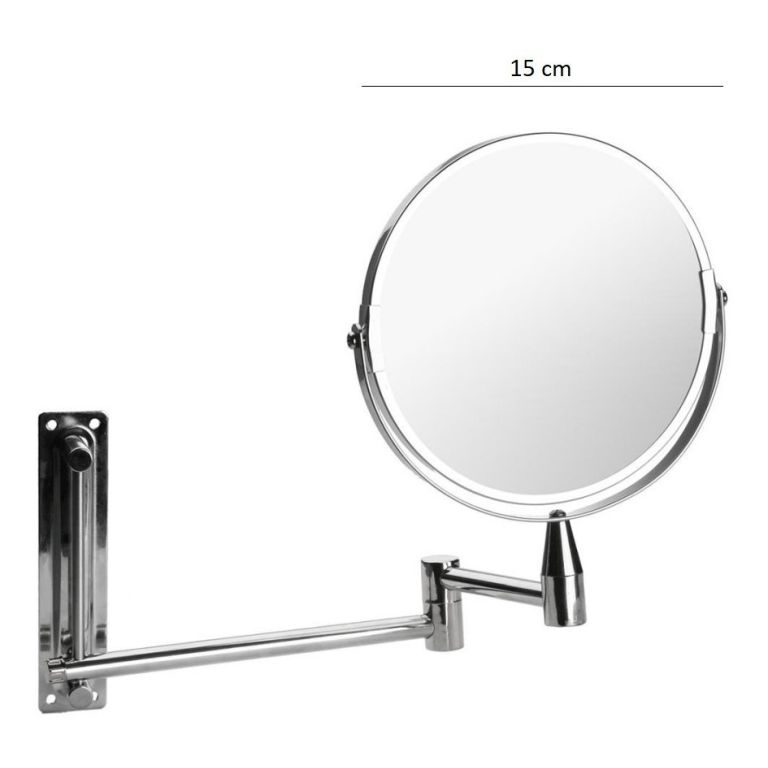 Espejo Tijera Metalico Móvil Aumento Baño 2 Caras Cromo