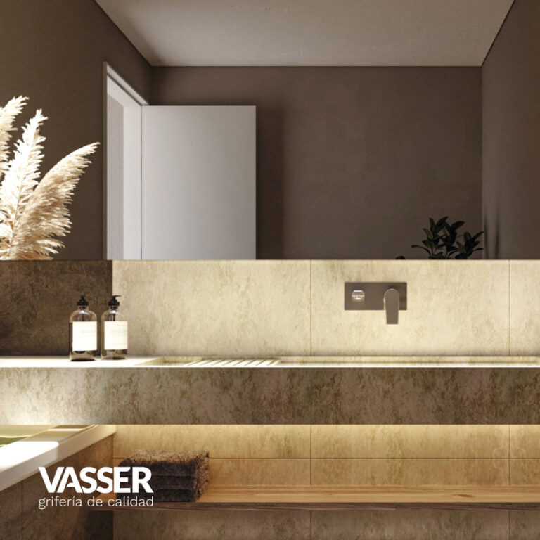 Grifería Vasser Zafiro Cromo Lavatorio Pared - Imagen 4