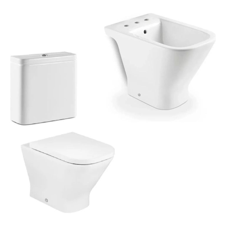 Combo Roca The Gap Bidet + Inodoro Largo + Depósito