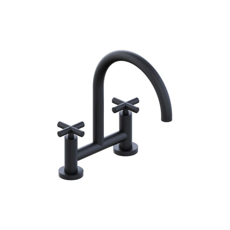 Griferia Hidromet Sun Cruz Black Cocina Pico Curvo 4571negr