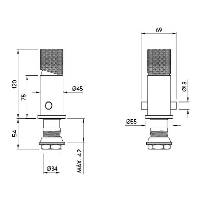 Griferia Peirano Fabric Bidet Monocomando Cromo 70-200c - Imagen 2