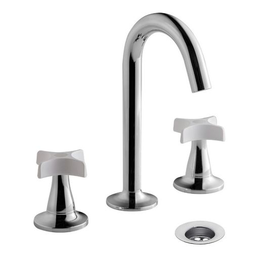 Griferia Fv Petalo Lavatorio Blanco-cromo 0207/m3-bc