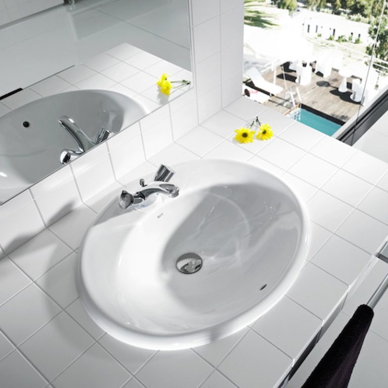 Bacha Roca Java De Apoyo Lavatorio Porcelana Blanco - Imagen 3