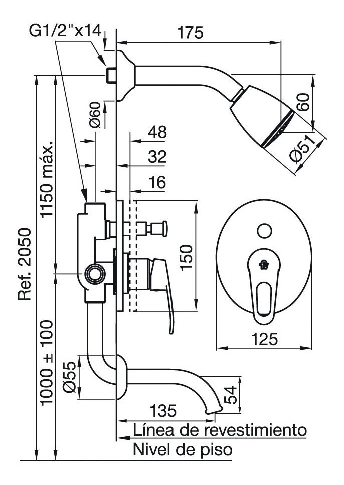 Juego Set Fv Arizona Monocomando Baño Lavatorio Bidet Ducha - Imagen 7