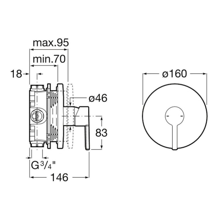 Griferia Roca Naia Ducha Embutir Monocomando Cromo - Imagen 2