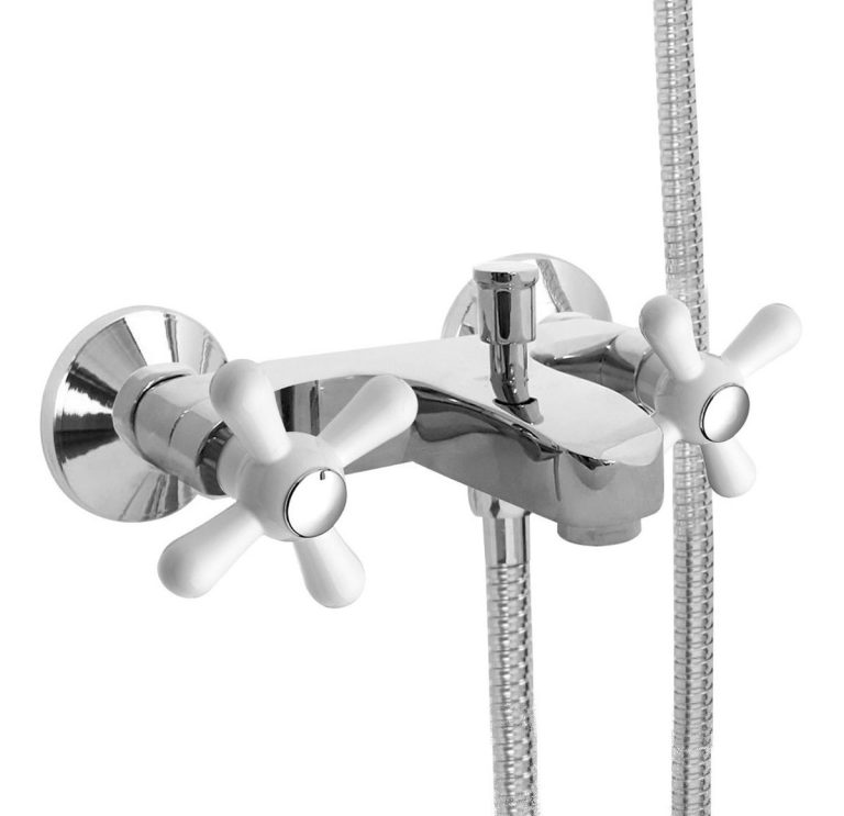 Grifería Peirano Ares Ducha Exterior Con Transf Blanco Cromo - Imagen 2