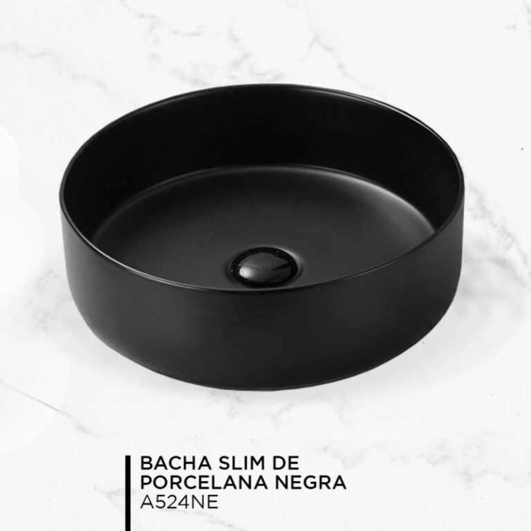 Bacha Piazza A524ne Apoyo Porcelana Baño Negra - Imagen 9