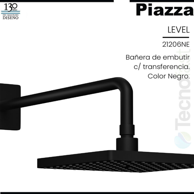 Griferia Piazza Hydros Level Ducha De Embutir Negro - Imagen 6