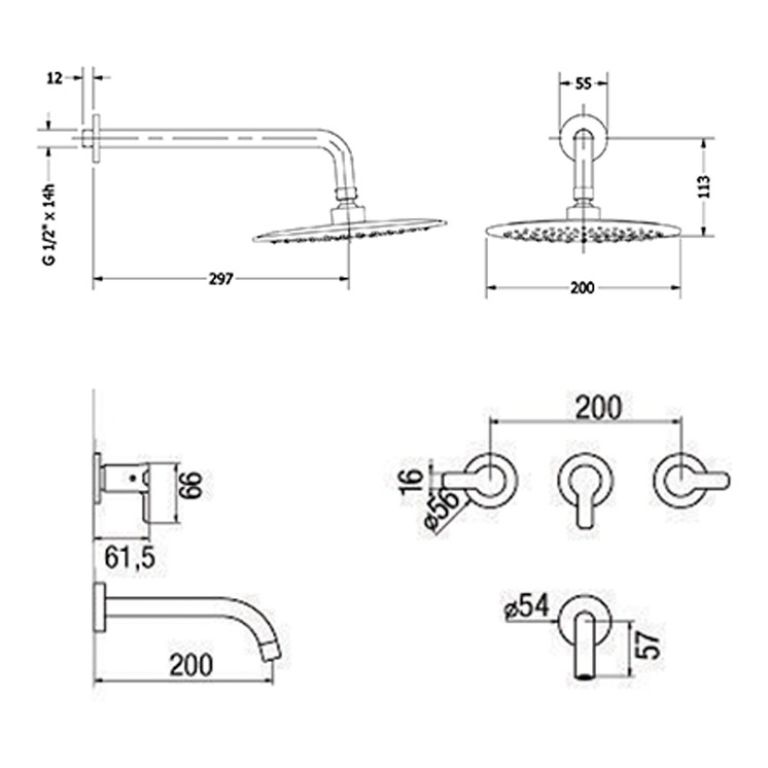 Grifería Piazza Logos Ducha Baño Cierre Cerámico Baño Gtia - Imagen 2