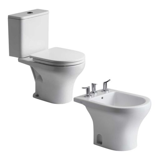 Veneto Ferrum Combo Inodoro Largo + Mochila Dual + Bidet