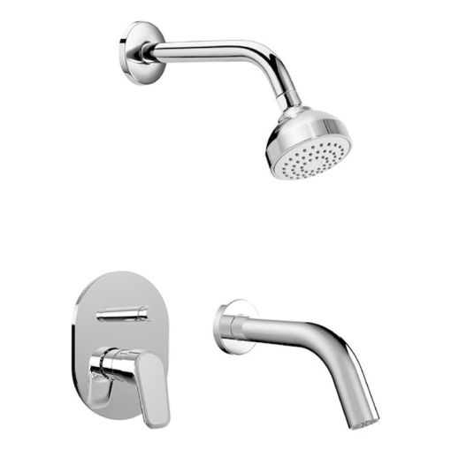 Grifería Roca Coral Ducha Embutir Con Transferencia Cromo