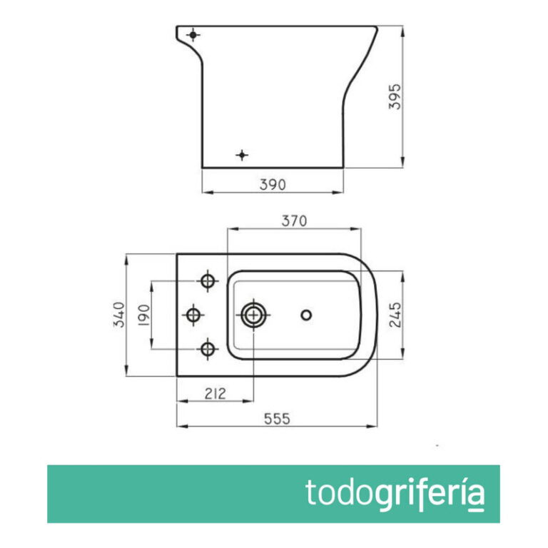 Bidet De 3 Agujeros Ferrum Temple Blanco Bba3x-b - Imagen 2
