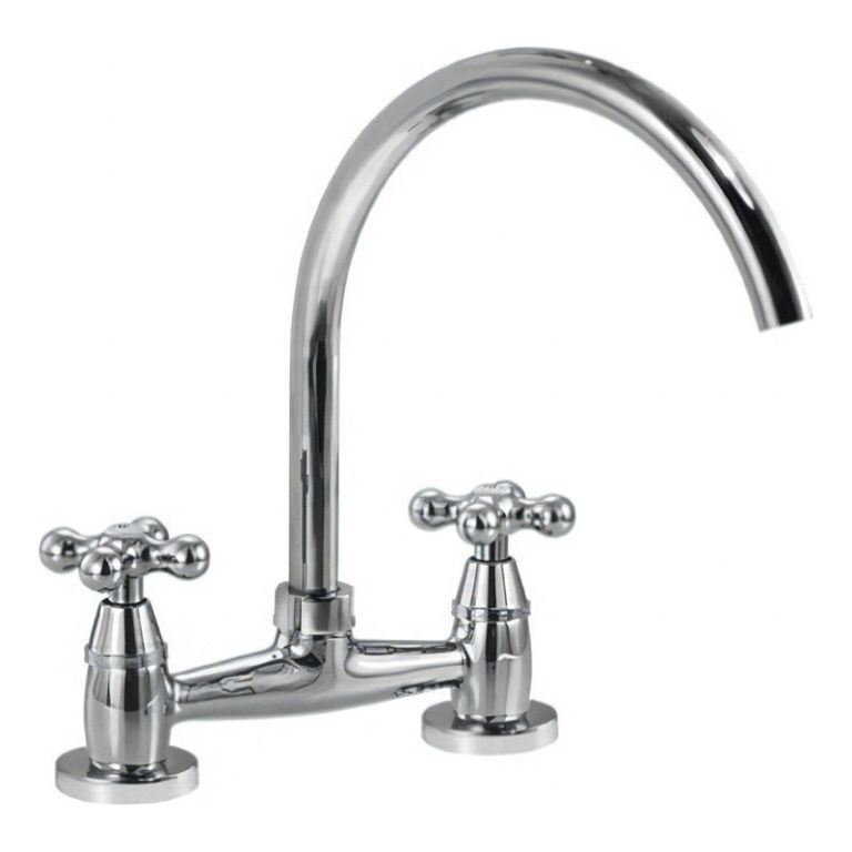 Griferia Hidromet Armony Cocina Mesada Cruz Cromo 970cr