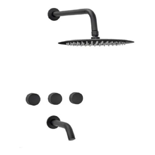 Griferia Peirano Fabric Ducha Embutir Negra 80-100n