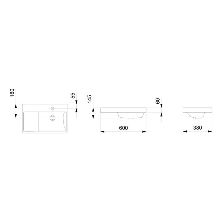 Bacha Lavatorio Roca Bano Porcelana De Encimera L60 Blanco - Imagen 2