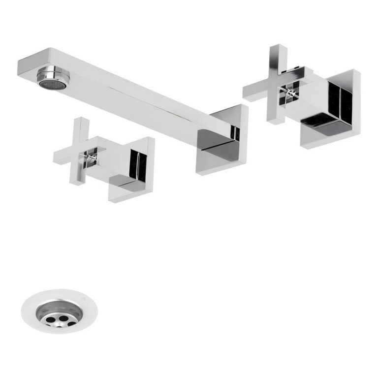 Griferia Fv Dominic Cruz Lavatorio Pared Bano 203/85 Cromo A - Imagen 3