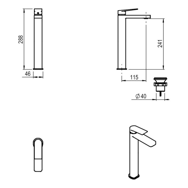Grifería Hidromet Raptor Rose Gold Lavatorio Alto Monocomando - Imagen 2