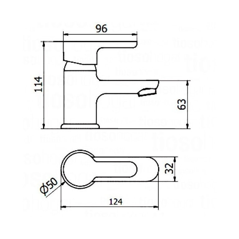 Grifería Piazza Yvon Emblem Lavatorio Metal Baño Cerámico - Imagen 3
