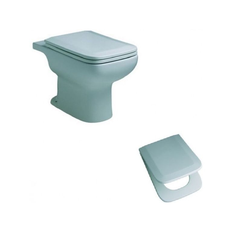 Ferrum Trento Inodoro Corto + Asiento Tapa Herrajes Metalico