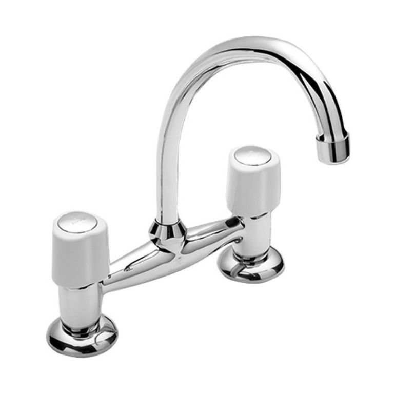 Griferia Peirano Lorca Cocina Mesada Blanco Cromo 51-010