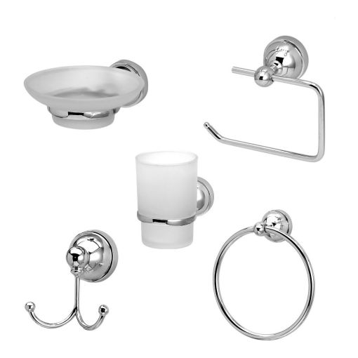 Set Accesorios Baño Peirano Linea 8000 - 5 Piezas Kit