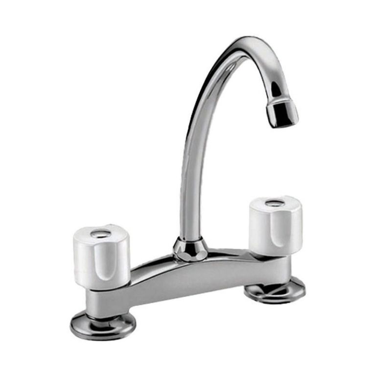 Griferia Peirano Laza Cocina Mesada Blanco Cromo 919/m