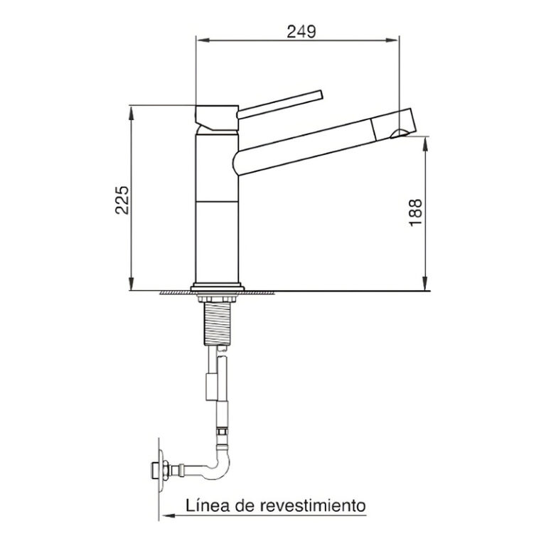 Grifería Fv Temple Monocomando Cocina Mesada 411/87 Movil - Imagen 2