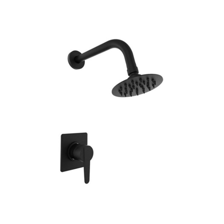 Griferia Hidromet Flat Negra Black Ducha Embutir S/t 8404 Ne