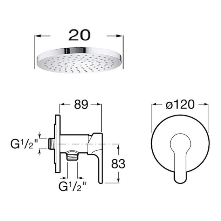 Griferia Roca L20 Ducha Embutir Monocomando Cromo - Imagen 2