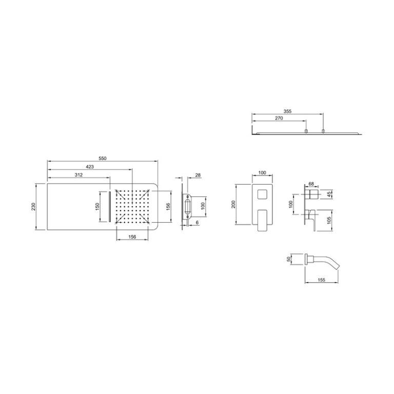Griferia Ducha Peirano Embutir Soria 3 Funciones 80-352 - Imagen 5