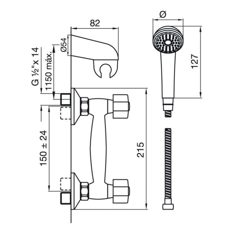 Grifería Fv Arizona Ducha Exterior Sin Transferencia 0113/b1 - Imagen 2