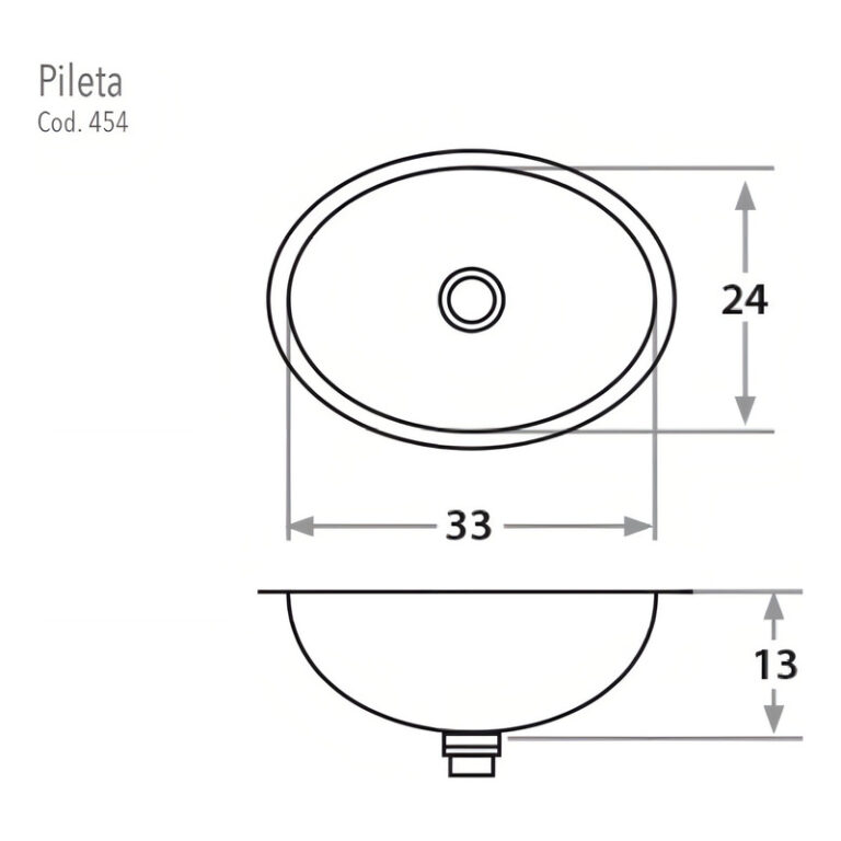 Bacha Ovalada Acero Inoxidable Mi Pileta 454 Lavatorio Bano - Imagen 2