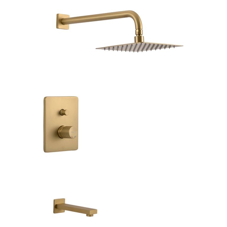 Griferia Piazza Lounge Art Ducha Embutir Oro Mate 10906om