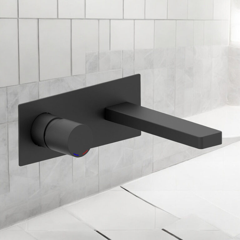 Griferia Piazza Lounge Negro Lavatorio Pared Monocomando - Imagen 3